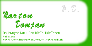 marton domjan business card